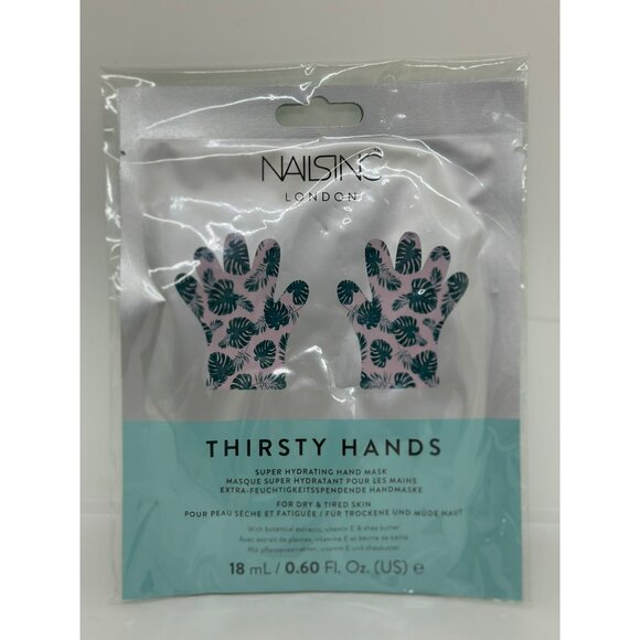 Nails Inc London Thirsty Hands Super Hydrating Hand Mask 18ml 0.60oz Vitamin E - Picture 2 of 3